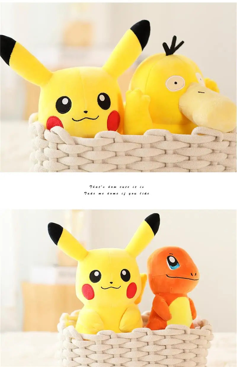 Pokemon Stuff Plush Toys Kawaii Pikachu Pichu Charmander Squirtle Psyduck Anime Soft Dolls Doll Kids Birthday Christmas Gift