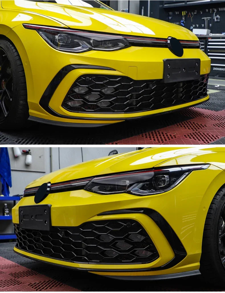 GTI style car accessories body kit Front Bumper Grill decoration sports version front grille fog lamp For vw golf 8 mk8 R-Line