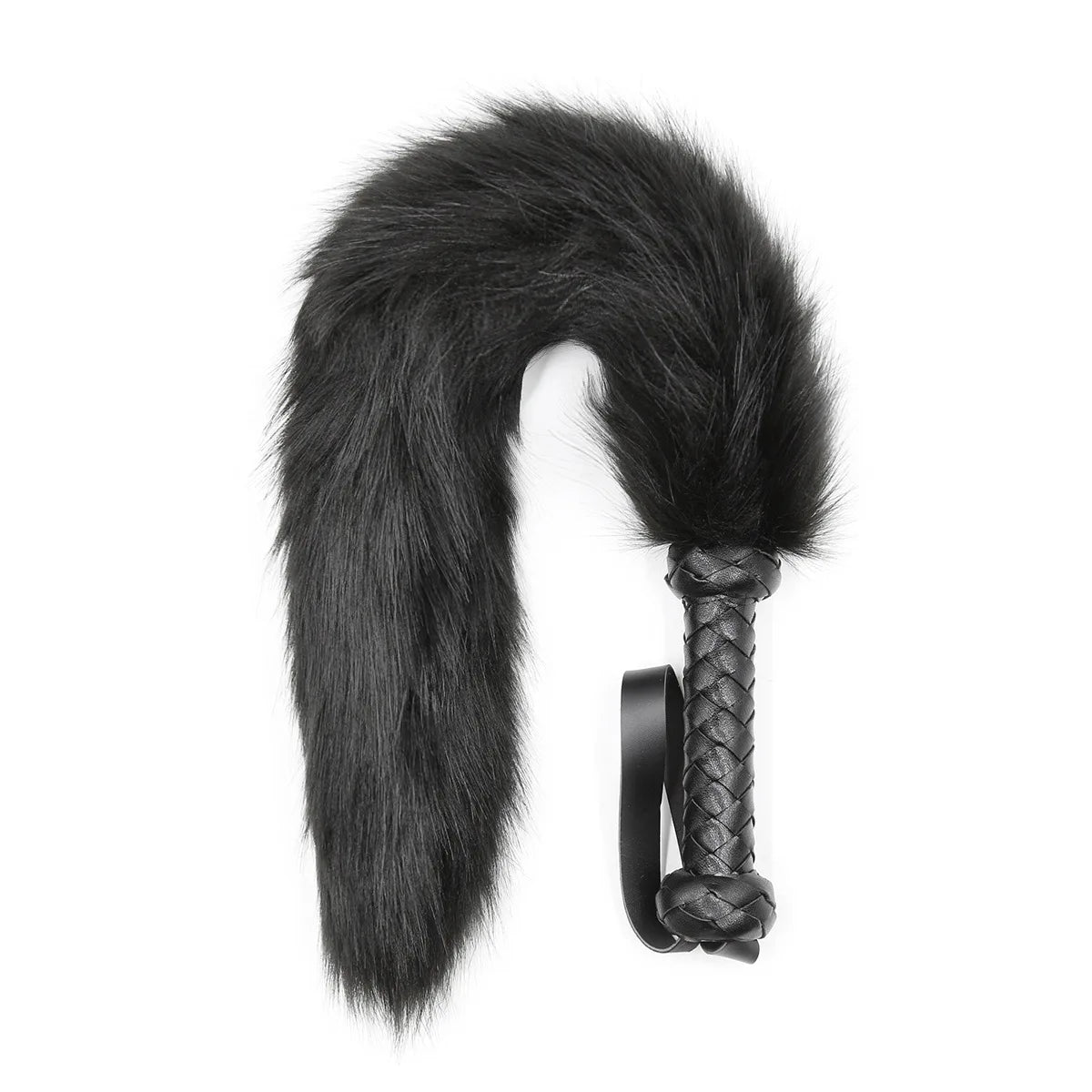 BDSM Faux Fox Tail Whip with Handle, Cosplay Tail Flogger, Bondage Paddle, Pet Play Roleplay, Fetish Costume Accessory, SM Adult