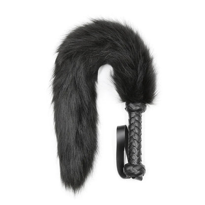 BDSM Faux Fox Tail Whip with Handle, Cosplay Tail Flogger, Bondage Paddle, Pet Play Roleplay, Fetish Costume Accessory, SM Adult