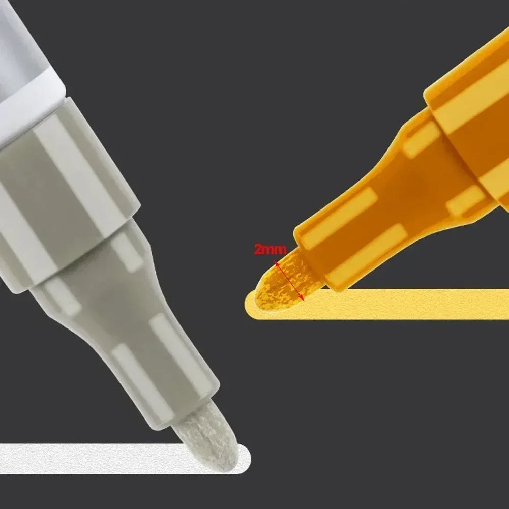 Car Paint Scratches Repair Brush Pen Waterproof Water Paint Marker Pen Car Tire Tread Care Automotive Black White Red Silver