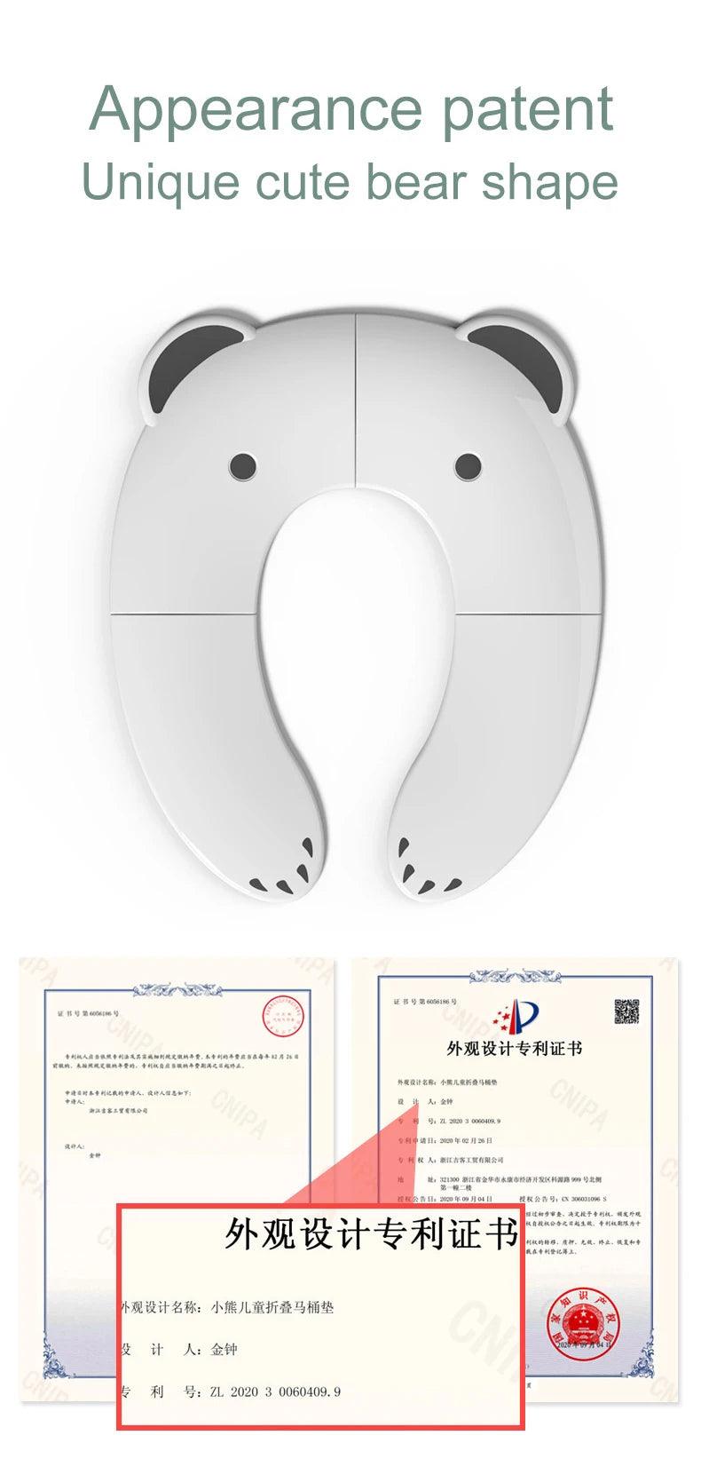 Children's Portable Folding Travel Toilet Seat With Non-Slip Silicone Pad Potty Training Seat for Toddlers, Boys and Girls