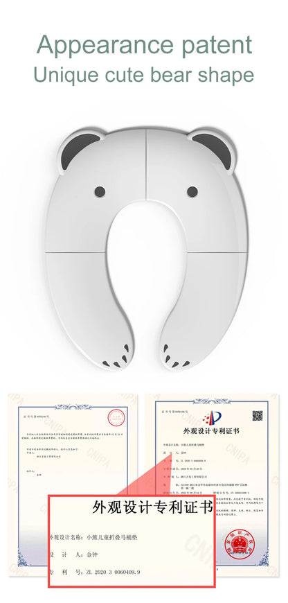 Children's Portable Folding Travel Toilet Seat With Non-Slip Silicone Pad Potty Training Seat for Toddlers, Boys and Girls
