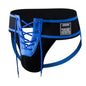 Open Front Men Jockstrap Briefs Athletic Supporter,3" Waistband Detachable Pouch Breathable Workout Sport Underwear Gay Thongs