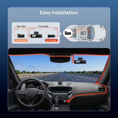 70Mai T800E 3-Channel Dash Cam Front 4K + Rear 1080P + Interior 1080P Hdr Supercapacitor 24H Parking Gps Voice Control Wi-Fi6