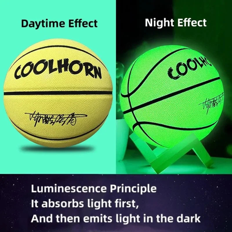 Glow In Night Glow Basketball Size 5 6 7 Size gift Children Adult Student PU Soft Leather Outdoor Wear-resistant And Anti-skid