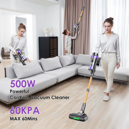 Vortisys V2 Cordless Vacuum Cleaner, 500W Brushless Motor, 36V/2200mAh Battery, Suitable for Floor, Carpet, Sofa, Mattress
