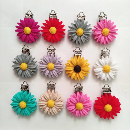 10pcs Silicone Cartoon Pacifier Clips Food Grade Silicone DIY Baby Teether Toy Necklace Pacifier Chain Dummy Clips