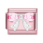2025 New Women Romantic Pink Cherry Heart Shiny CZ Italian Charm Links Fit 9mm Bracelet Stainless Steel DIY Making Jewelry Gifts