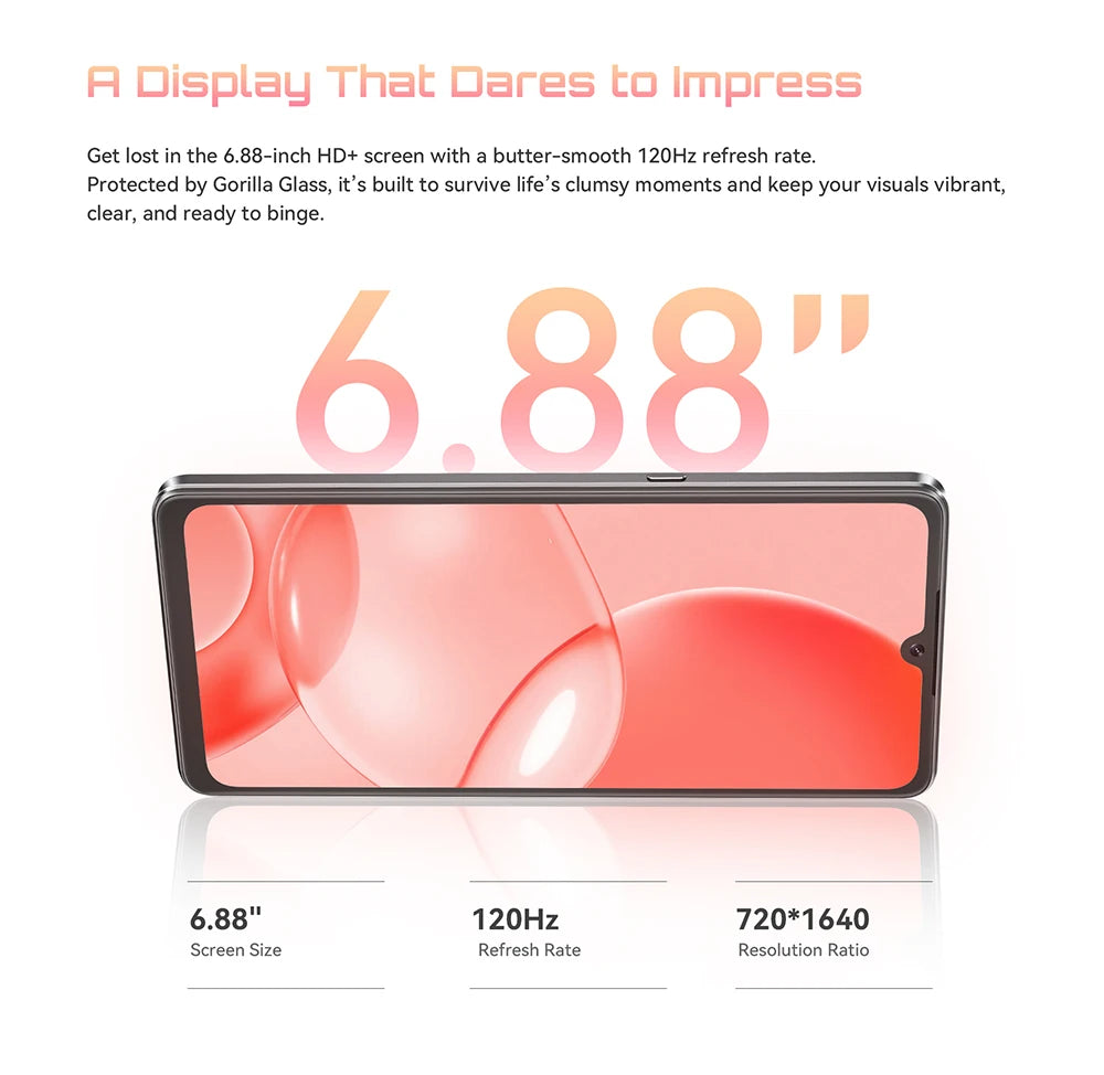 Smartphone 5G Cubot X100, Android 15, Dimensity 7025, 6nm, 2.5GHz,6.88-inch Screen,16GB(8+8),256GB, 64MP Camera, 5100mAh Battery