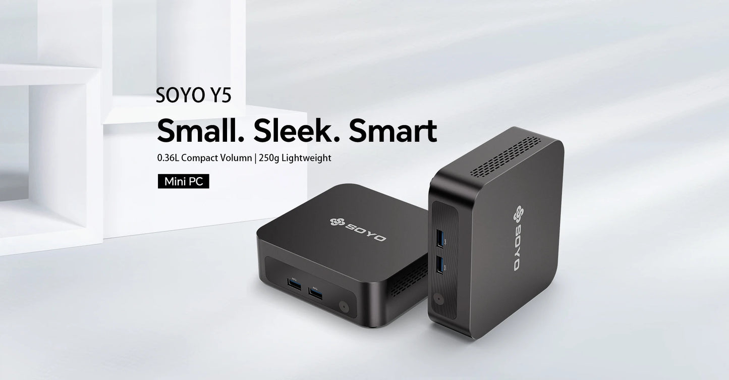 SOYO Mini PC Y5 Intel i3 4th CPU 8GB RAM 128GB ROM Windows 10 WiFi BT4.2 Desktop Computer
