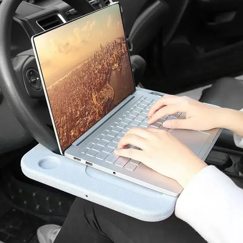 Car Steering Wheel Table Portable Dining Table Steering Wheel Mount Automobile Laptop Computer Stand Car Interior Accessories