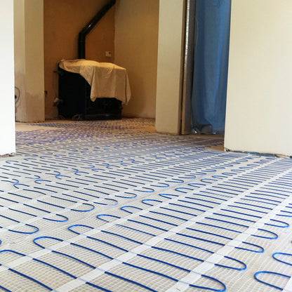 230V 150w/m2 Electric Underfloor Heating Mat Kit Pad System Parts For Bathroom Ceramic Stone Tile Wooden Floor Heated Warming