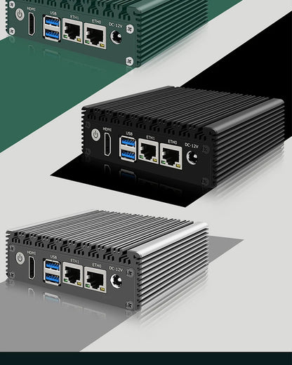 6W Low Power Intel N3050/N3160 Quad Core Quad Thread X86 Soft Router 2*1000M Lan Port HD-MI Output Metal Case Mini PC