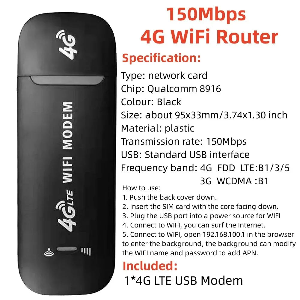 150Mbps 4G Lte Wifi Router Wireless Portable Unlock Modem Mini Pocket Wifi Router Mobile Hotspot With Sim Card Slot Repeater