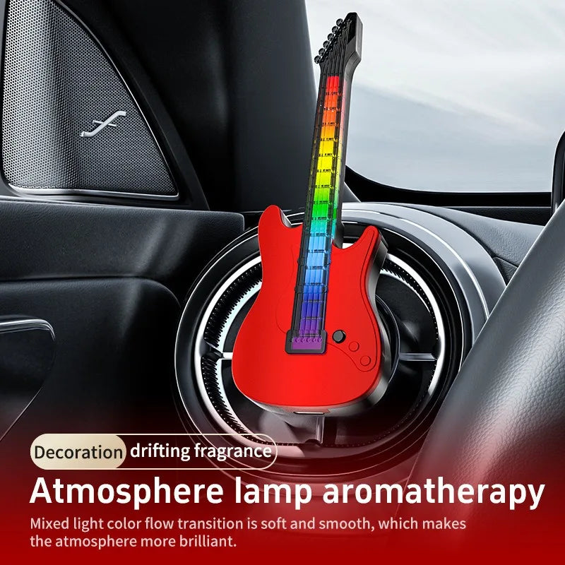 1PC Car Air Conditioner Vent Guitar Aromatherapy Atmosphere Light Perfume Fragrance Decorative Music Pickup Lamp Car Accessories
