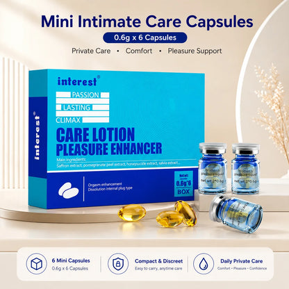 Hot Mini Intimate Pleasure Support Capsules for Women,6pcs Dissolving Softgel Care Lotion for Lubrication, Sensitivity & Comfort