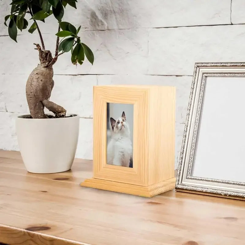 Pet Urns For Dogs Or Cats Wooden Urn Ashes Ashes Personalized Photo Frame Pet Cremation Urns Keepsake Memory Box