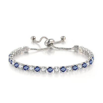 Adjustable Colorful Birthstone Tennis Bracelets for Women 4MM Crystal Bangle Female Hand Chain Trend Jewelry Accessories H133