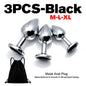 5 Size Black Butt Plug Metal Anal Plug Jewelry Base Beginner to Expert G-Point Massage Dildos Adult Women Toys Adult Men Toys