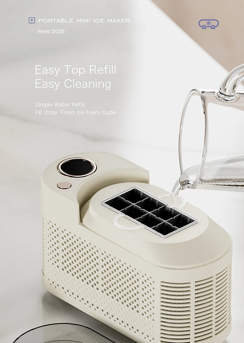 Electric Small Ice Maker Home Dormitory Office Camping Ice Automatic Ice Making Box Ice Machine Home Car Dual Use 12/110/220V