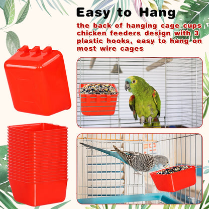 5/10/20PCS Chickens Feeder Hanging Plastic Chicken Coop Feeding Drinking Bowl for Poultry Duck Goose Bird Farm Animal Supplies