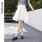 SENTUBILA Women's White Cotton Summer Skirt 2026 Woman Fashion Hollow Embroidery A-Line Short Skirt Female Clothes Q62QG7173