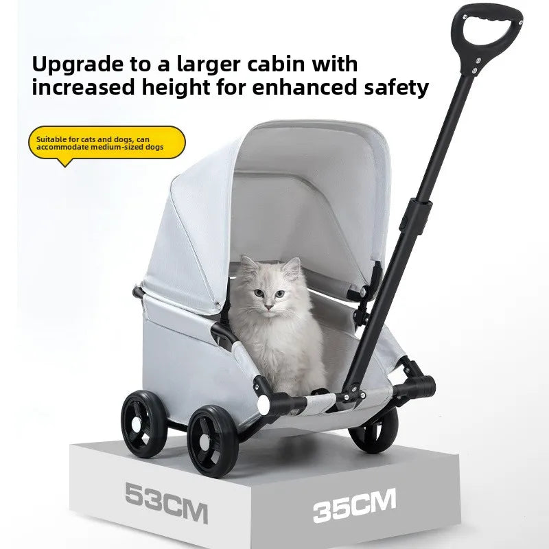 Small Dog Pet Stroller Foldable Lightweight Travel Outdoors Cross Border US Europe Pet Trolley Pet Stroller Trolley for Dog