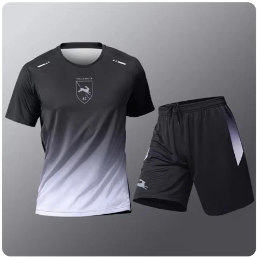 Summer Fitness Men Running Short Sleeve T-Shirt +Shorts Two Piece Set Sportswear Casual Fitness Sports Quick-drying Sets S-4XL