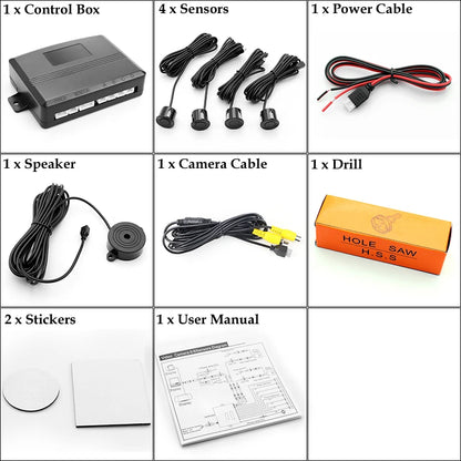 CVBS GreenYi Dual Core CPU Car Video Parking Sensor Reverse Backup Radar Assistance, Auto Parking Monitor Digital Display