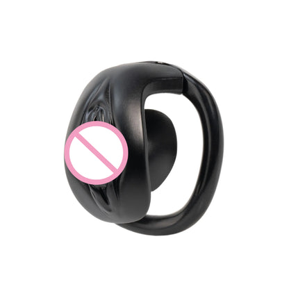 Realistic Vagina Chastity Cage Negative Cock Cage with 4 Size Rings Sissy Love Lock Mini BDSM Penis Abstinence Adults Sex Toys