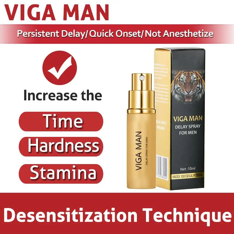 VIGA MAN 10ml Male Stamina Control Spray Anti Premature Ejaculation Long Lasting Portable Gentle External Care For Men