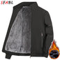 Thicken Padded Social Jackets Men's Winter Jacket Windbreak Fleece Lining Blazers for Men Business Luxury Men's Winter Coat XXXL