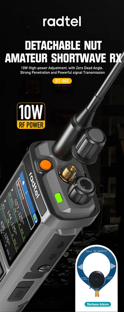 Radtel RT-880G 10w APRS+GPS Ham Radio with Cross Band Repeater Short Wave HF SSB CB  Walkie Talkie  AM USB LSB CW 1024 Channels