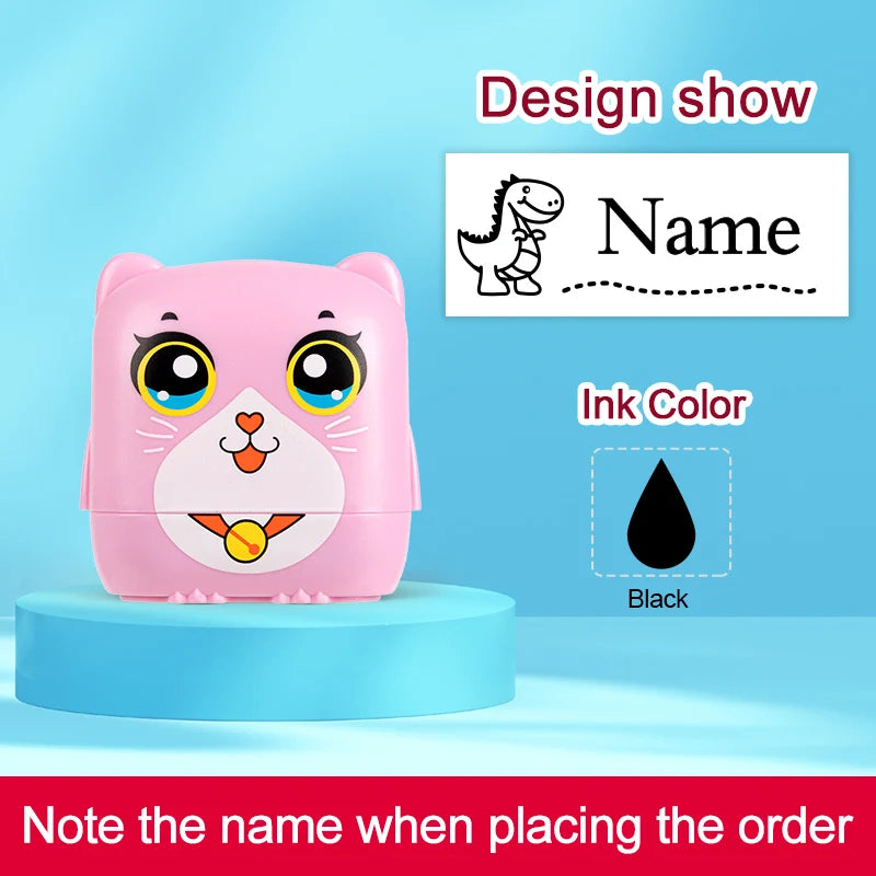 Kids Personalized Stamp - Custom Embossed Seal for School Projects, Travel-Friendly Gift Set with Storage Case & Unique Designs