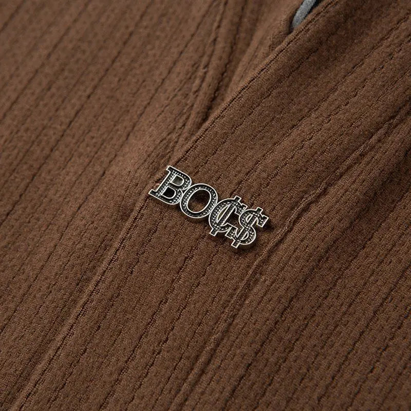 Autumn Winter Fake Two Sweaters Knitted Business Fashion Turn-down Collar Thermal Long Sleeve Men Patchwork All-match Pullover