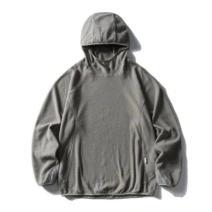 Unisex Lightweight Cloud Velvet Hooded Quick-Dry Shirt for Outdoor Sports: Classic Hood, Elastic Cuffs & Brand Logo Details