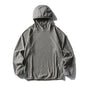 Unisex Lightweight Cloud Velvet Hooded Quick-Dry Shirt for Outdoor Sports: Classic Hood, Elastic Cuffs & Brand Logo Details