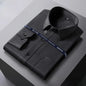 Men Formal Shirt Long Sleeve Office Solid Color Fashion Business Pocket Social Office Blue White Shirts Men's Clothing S-5XL