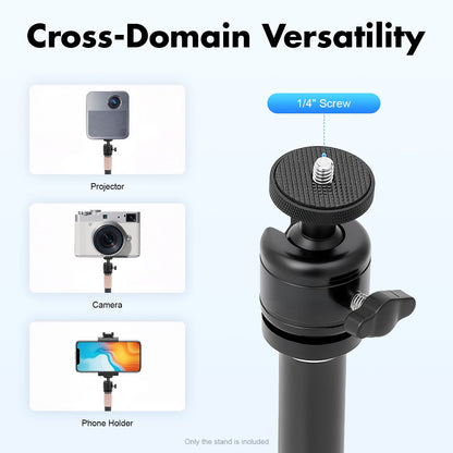 Adjustable Projector Floor Stand 25.6-47in ,360° Swivel Projector Stand with  EVA Pad, Portable Projector Mount for Home, Office