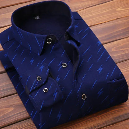 2025Men's Casual Warm Shirts Autumn Winter Long Sleeve Plaid Shirt Thick Warm Tops Men High Quality Soft Large Size Shirt Camisa