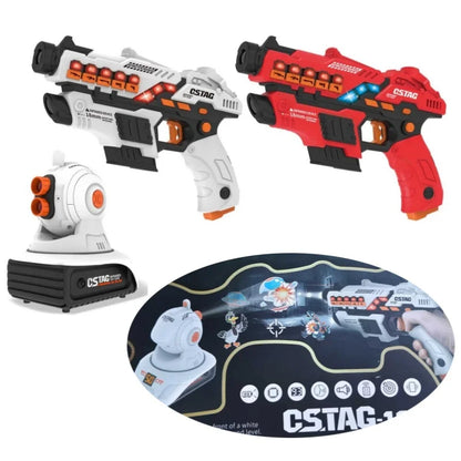 CSTAG Projector Shooting Game Guns Set New Kids Gifts Science&Imagination Toy For Boys Laser Tag Infrared Pistol Guns Game Toys