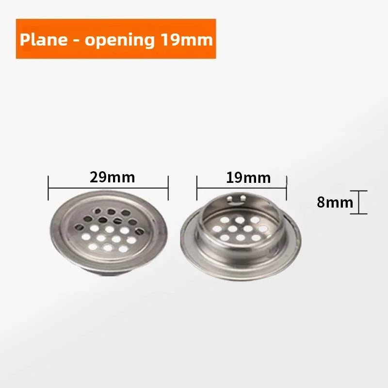 10pcs Round Cabinet Air Duct Vent Dia.19-53mm Stainless Steel Louver Mesh Hole Plug Decoration Cover Wardrobe Grille Ventilation