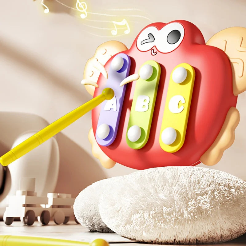 Baby Musical Storage Drum with Percussion Instruments, Cartoon Early Educational Music Toy Toddlers Baby Shower Gift