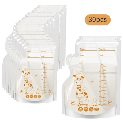 100 or 50 Pack  Disposable Breastmilk Storage Bags  250ml Capacity  Hospital-Grade, Self-Standing, Easy Pour Spout
