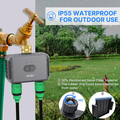 MOES Bluetooth Value Smart Garden Sprinkler Water Timer by 2 Way Rain Delay Filter Programmable Automatic Irrigation Controller