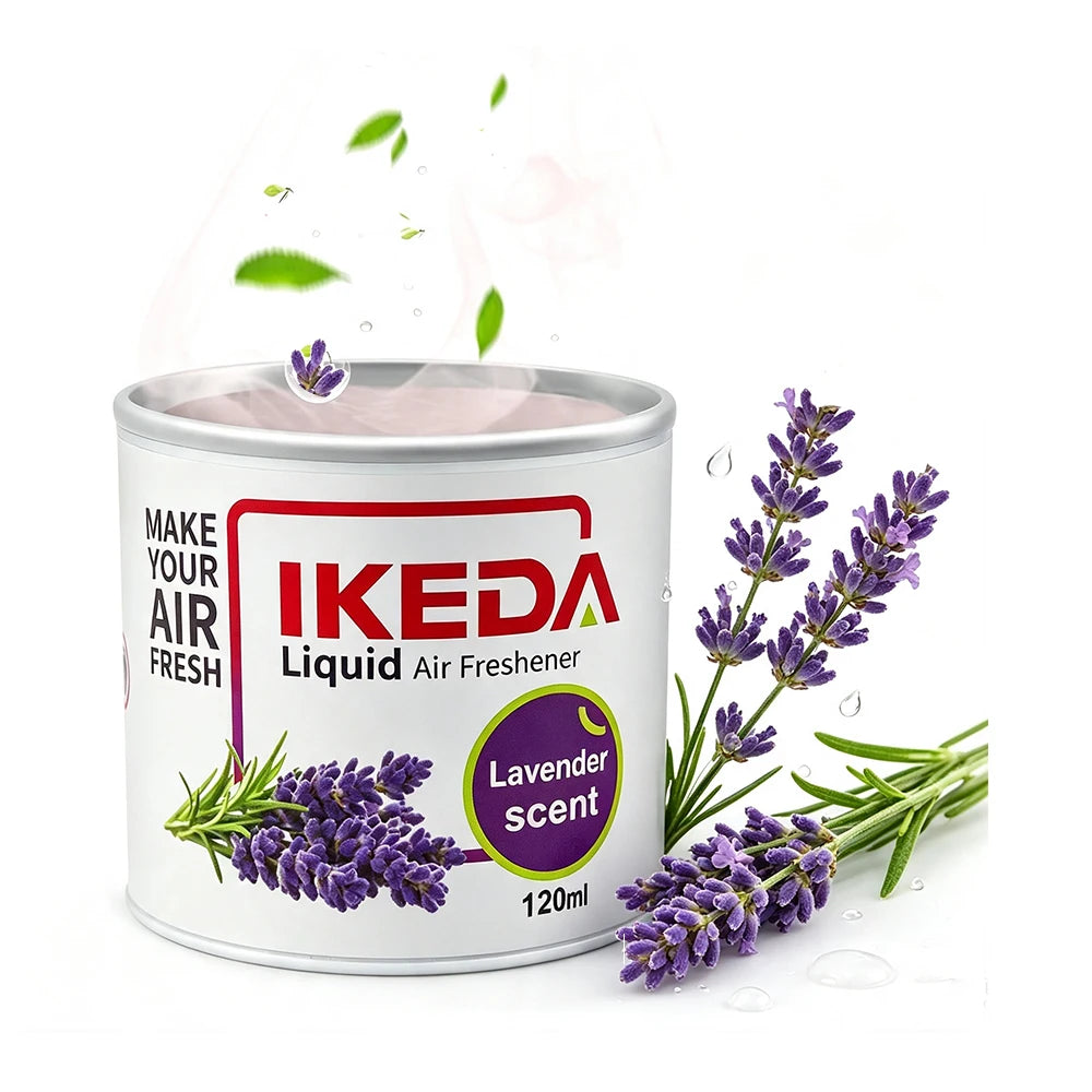 IKEDA 120g Lavender Scent Liquid Air Freshener, Long Lasting Calming Floral Fragrance, Powerful Odor Eliminator for Car Home Off