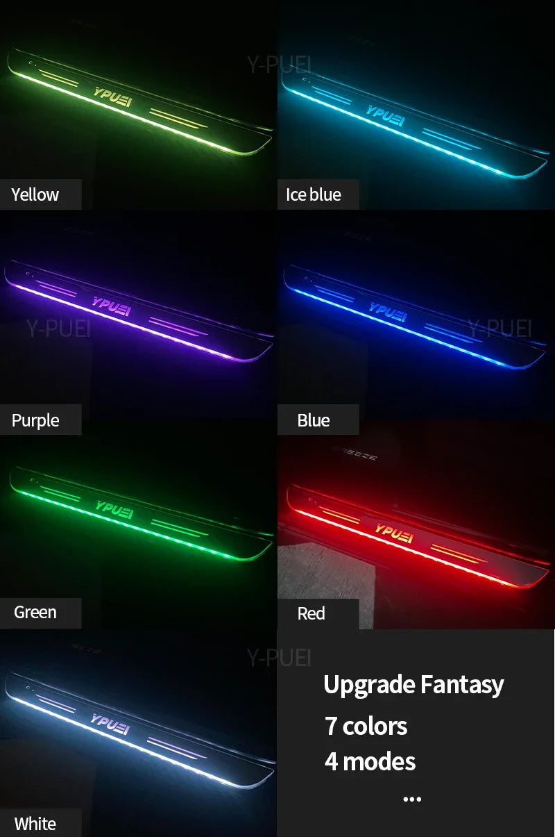 Customized For Renault RS Clio Scenic Logan Megane Car Welcome Door illuminated Sill Light Logo Lamp LED Car Pedal Decoration