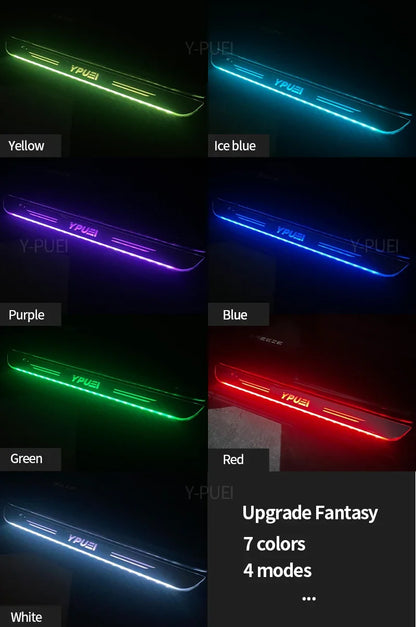 Customized For Renault RS Clio Scenic Logan Megane Car Welcome Door illuminated Sill Light Logo Lamp LED Car Pedal Decoration