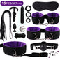 Hot Exotic Bed Bondage Set BDSM Kits Exotic Sex Toys For Women  Adults Games Leather Handcuffs Whip Gag Nipple Clamps Sex Shop